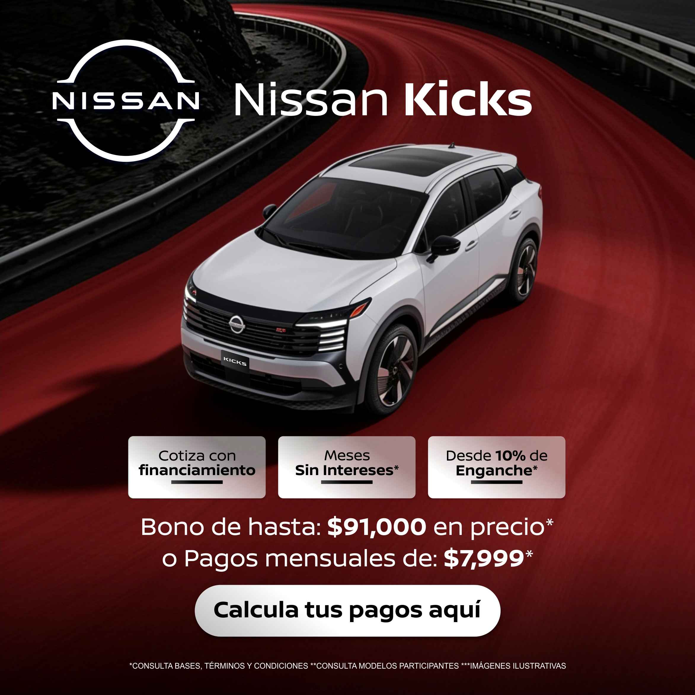 Nissan KICKS 2026 | Desde: $7,999* al mes.